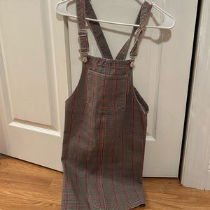 Denim Miss Selfridge Red/Green Patterned Overalls (no shorts, dress on bottom)